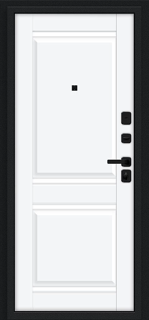 Входная дверь Некст МФ/SBlack Букле черное/White Silk BR6208 внутренняя сторона