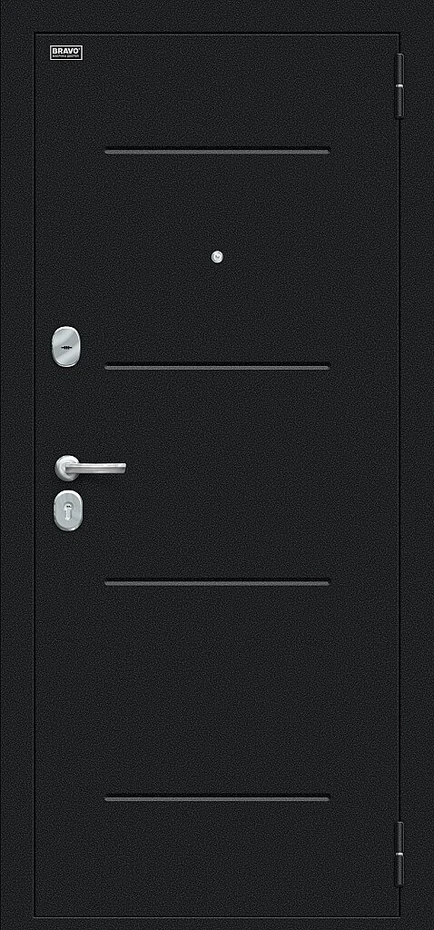 Входная дверь Техно Букле черное/Bianco Veralinga BR4992 внешняя сторона