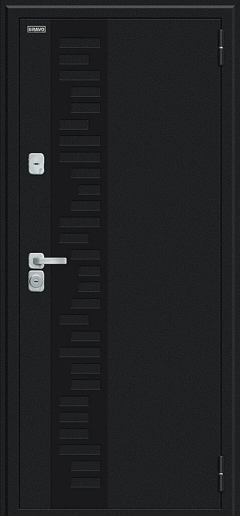 Входная дверь Thermo Флэш Декор-2 Букле черное/Wenge Veralinga BR5310 внешняя сторона