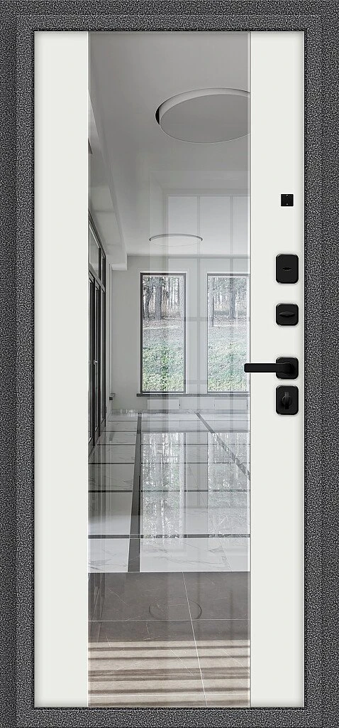 Входная дверь Тайга-9.2 Антик Серебряный/Белый BR5589 внутренняя сторона