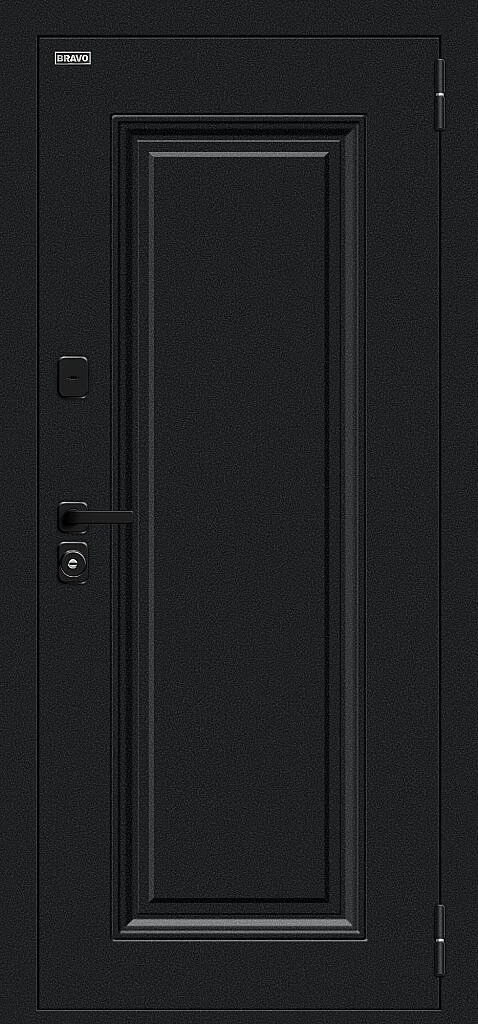 Входная дверь Thermo Флэш МФ/SBlack Букле черное/White Silk BR6217 внешняя сторона