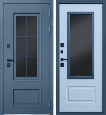 Дверь Эльбрус Окном и Английской Решеткой Терморазрыв 3К