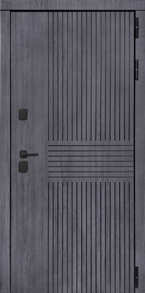 Входная дверь ДвериПРО Берген ФЛ-659 (12мм, nussbaum+черная патина винорит) DPRO195565 внешняя сторона